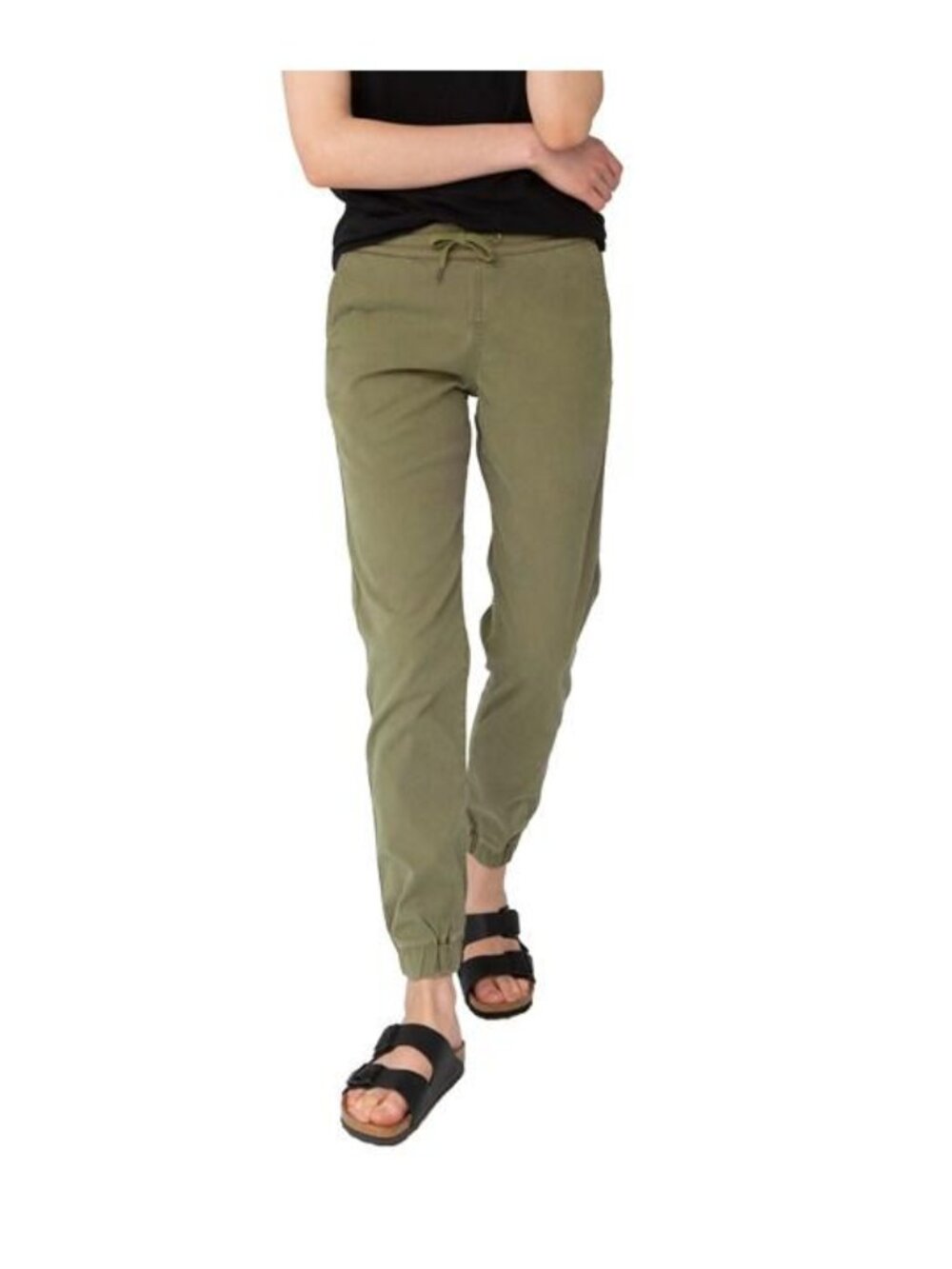 DU/ER Live Lite Jogger Pants Large Olive Green Fatigues Stretch Drawstring